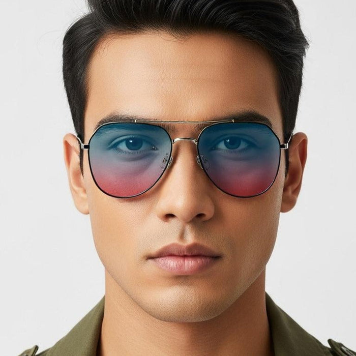 Red & Golden Aviator Full Rim