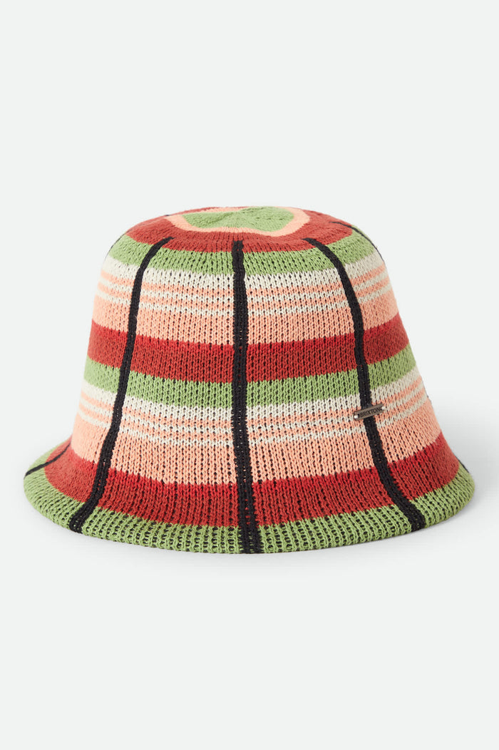 Women's Redding Knit Packable Hat in the color Peach Cobbler Multi Stripe - Front Product View
