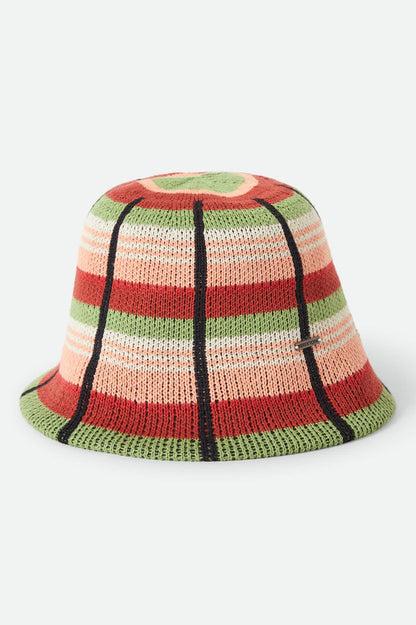 Women's Redding Knit Packable Hat in the color Peach Cobbler Multi Stripe - Front Product View