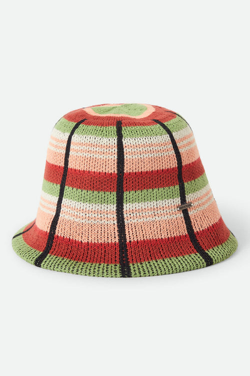 Women's Redding Knit Packable Hat in the color Peach Cobbler Multi Stripe - Front Product View