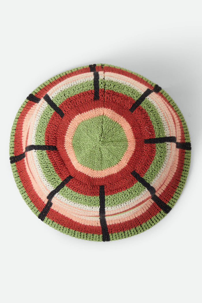 Women's Redding Knit Packable Hat in the color Peach Cobbler Multi Stripe - Additional Laydown image
