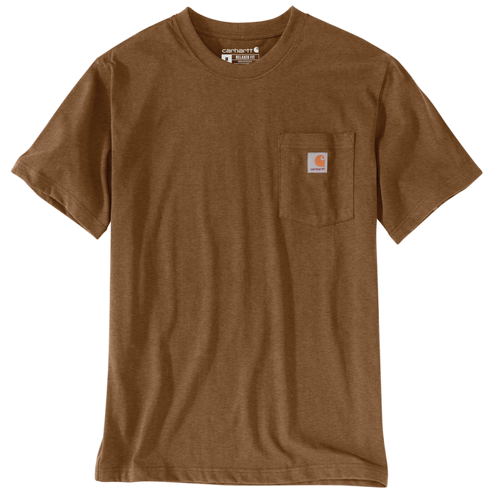 Relaxed Fit Heavyweight Short-Sleeve Pocket T-Shirt - B00-Oiled Walnut Heather | Carhartt 103296