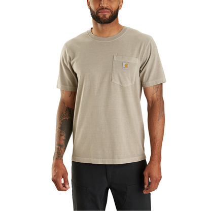 Relaxed Fit Lightweight Short-Sleeve Garment Dyed Pocket T-Shirt - E00-Greige | Carhartt 106252