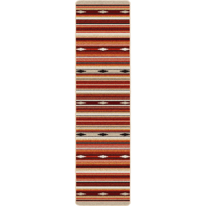 Image of an area rug, Remington Stripe - Red Multi