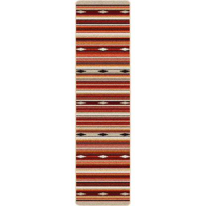 Image of an area rug, Remington Stripe - Red Multi
