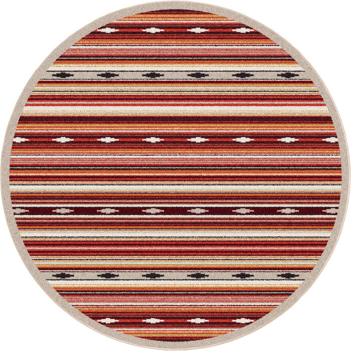 Image of an area rug, Remington Stripe - Red Multi
