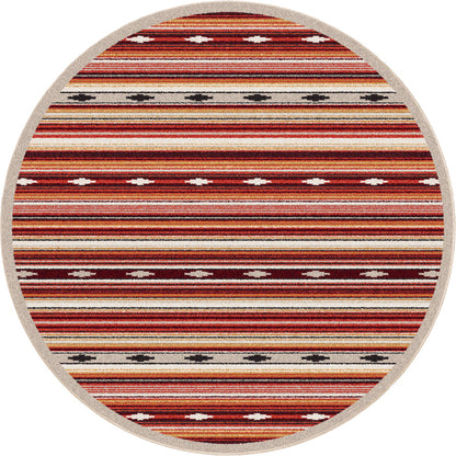 Image of an area rug, Remington Stripe - Red Multi