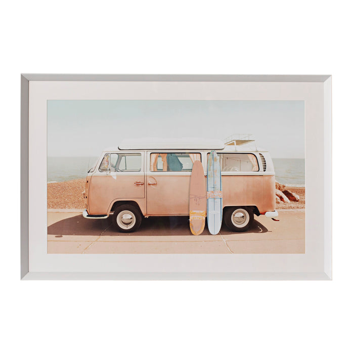 Resting Surfboards Combi Glass Framed Print 120x80cm
