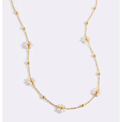 RETAIL $80 Mint & Lilly Marguerite Pearl Necklace*16" + 2" extender