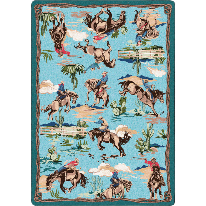 Image of an area rug, Retro Cowboy - Blue