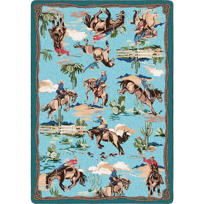 Image of an area rug, Retro Cowboy - Blue