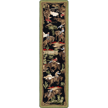 Image of an area rug, Retro Cowboy - Green and Black