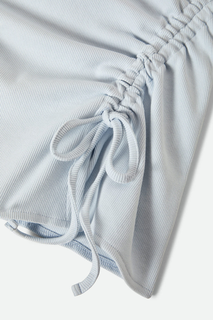 Women's Ribbed Cinch Mini Dress in the color Blue Aura - Additional Laydown image