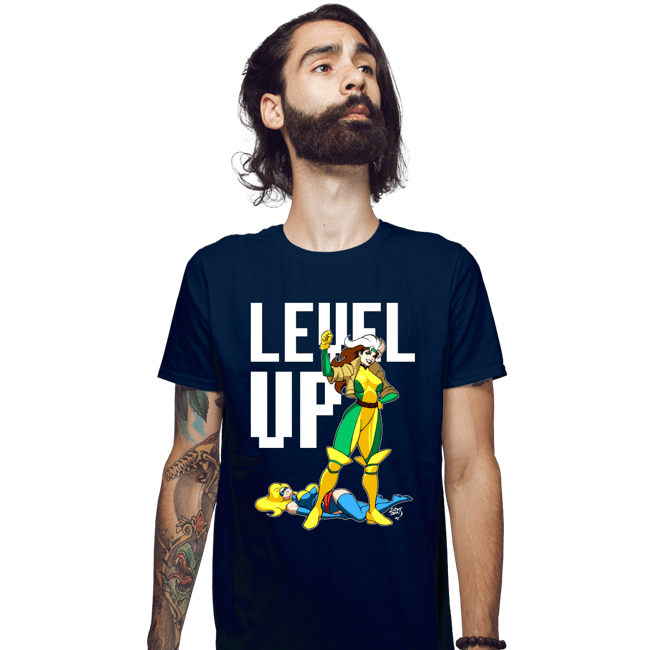 Secret_Shirts Fitted Shirts, Mens / Small / Navy Rogue Levels Up