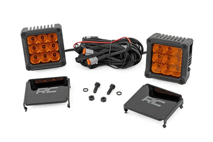 Rough Country 4" Chrome Series LED Amber Light Pods