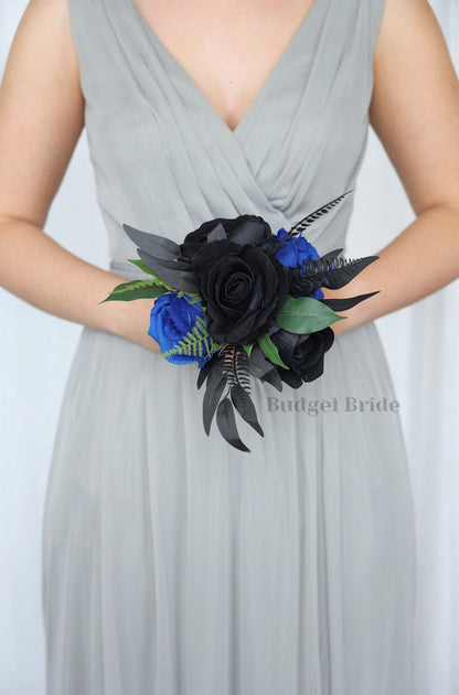 Royal Blue and Black Silk Wedding Bouquet   - $39.50 | Nassau