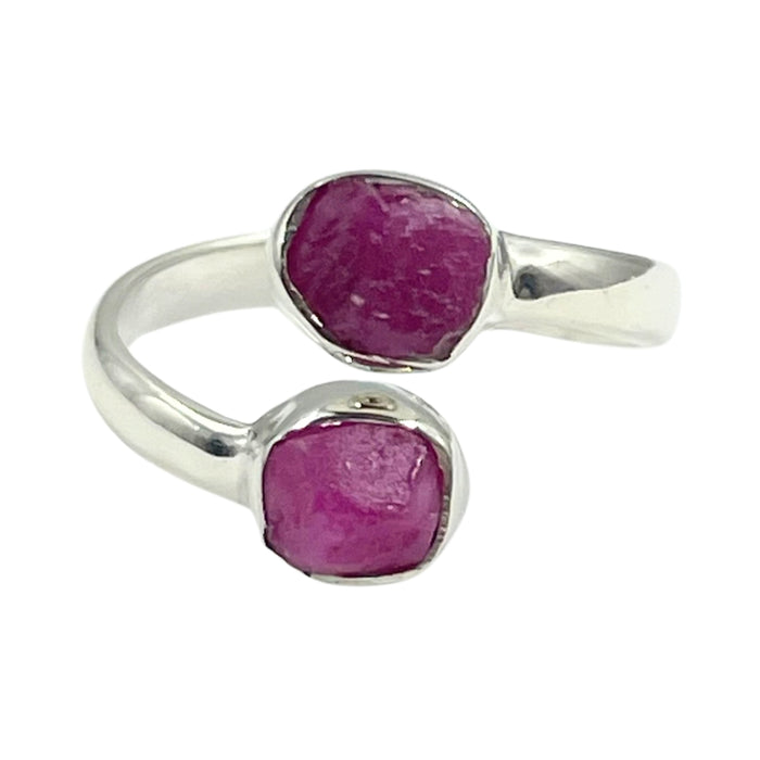Ruby Double Stone 925 Ring