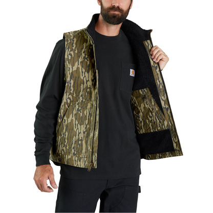 Rugged Flex® Duck Loose Fit Sherpa-Lined Camo Mock-Neck Vest - G47-Mossy Oak Bottomland Camo | Carhartt 106099