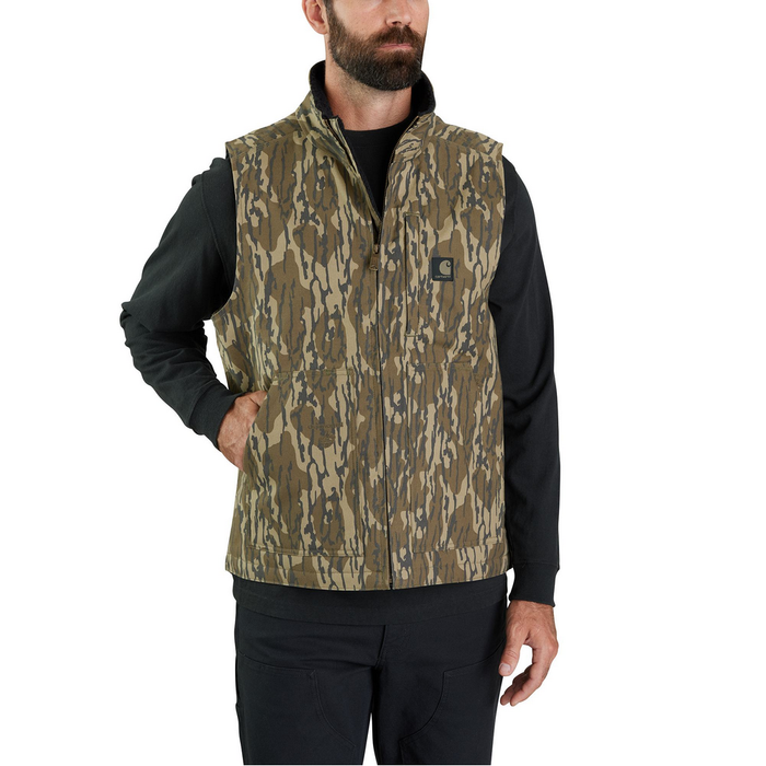Rugged Flex® Duck Loose Fit Sherpa-Lined Camo Mock-Neck Vest - G47-Mossy Oak Bottomland Camo | Carhartt 106099