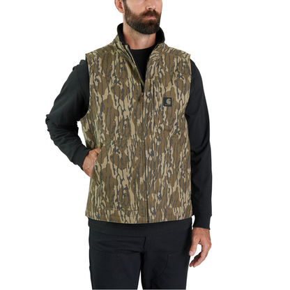 Rugged Flex® Duck Loose Fit Sherpa-Lined Camo Mock-Neck Vest - G47-Mossy Oak Bottomland Camo | Carhartt 106099