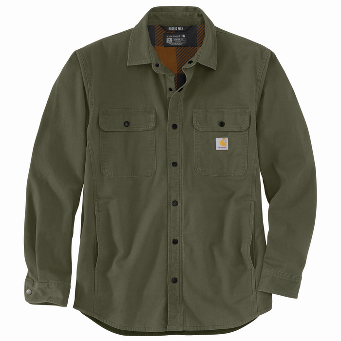 Rugged Flex Relaxed Fit Canvas Fleece-Lined Shirt Jac - G72-Basil | Carhartt 105419