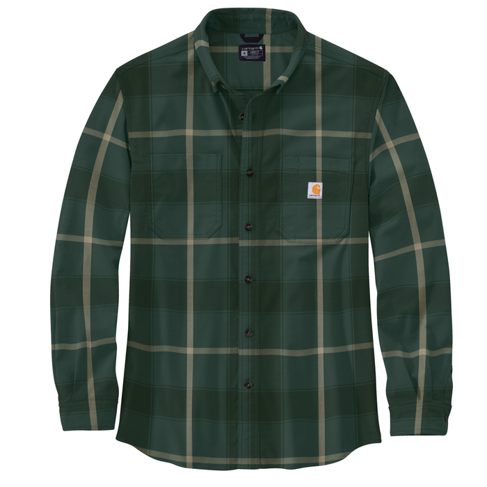 Rugged Flex Relaxed Fit Midweight Flannel Long-Sleeve Plaid Shirt - GH6-Frosted Balsam | Carhartt 106352