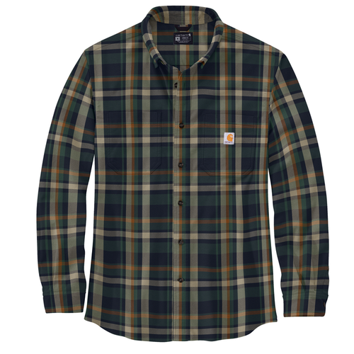 Rugged Flex Relaxed Fit Midweight Flannel Long-Sleeve Plaid Shirt - I26-Navy | Carhartt 106352