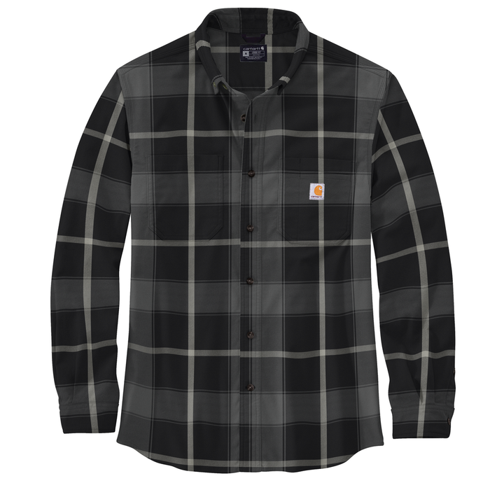Rugged Flex Relaxed Fit Midweight Flannel Long-Sleeve Plaid Shirt - N04-Black | Carhartt 106352