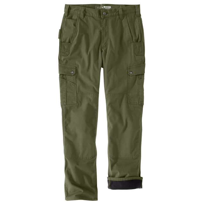 Rugged Flex® Relaxed Fit Ripstop Cargo Fleece-Lined Work Pant - G72-Basil | Carhartt 105491