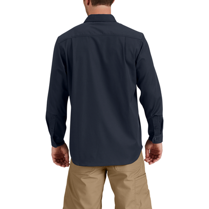 RUGGED PROFESSIONAL™ SERIES Relaxed Fit Canvas Long Sleeve Work Shirt - I26-Navy | Carhartt 106689