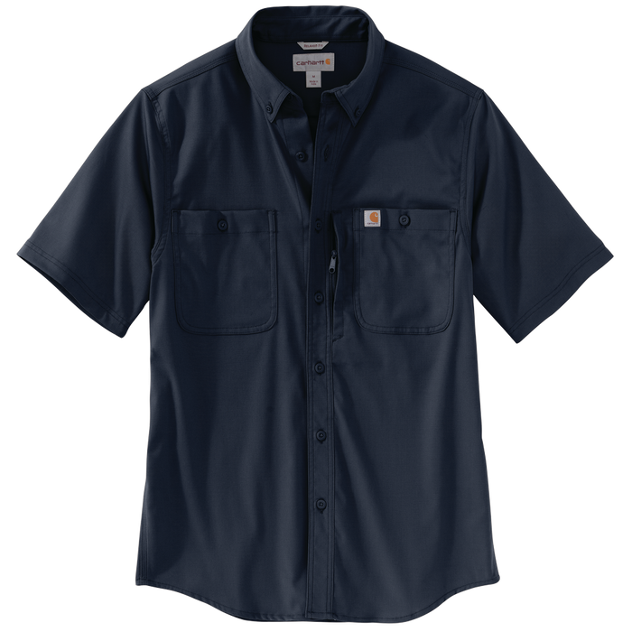 RUGGED PROFESSIONAL™ SERIES Relaxed Fit Canvas Short Sleeve Work Shirt - I26-Navy | Carhartt 106688