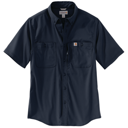 RUGGED PROFESSIONAL™ SERIES Relaxed Fit Canvas Short Sleeve Work Shirt - I26-Navy | Carhartt 106688