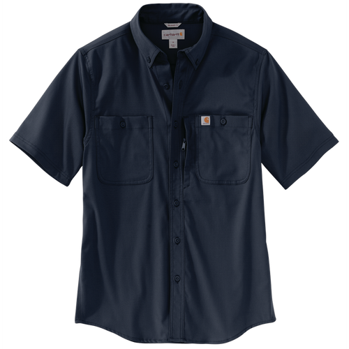 RUGGED PROFESSIONAL™ SERIES Relaxed Fit Canvas Short Sleeve Work Shirt - I26-Navy | Carhartt 106688