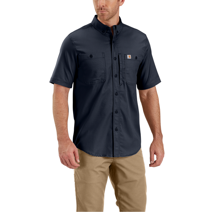 RUGGED PROFESSIONAL™ SERIES Relaxed Fit Canvas Short Sleeve Work Shirt - I26-Navy | Carhartt 106688