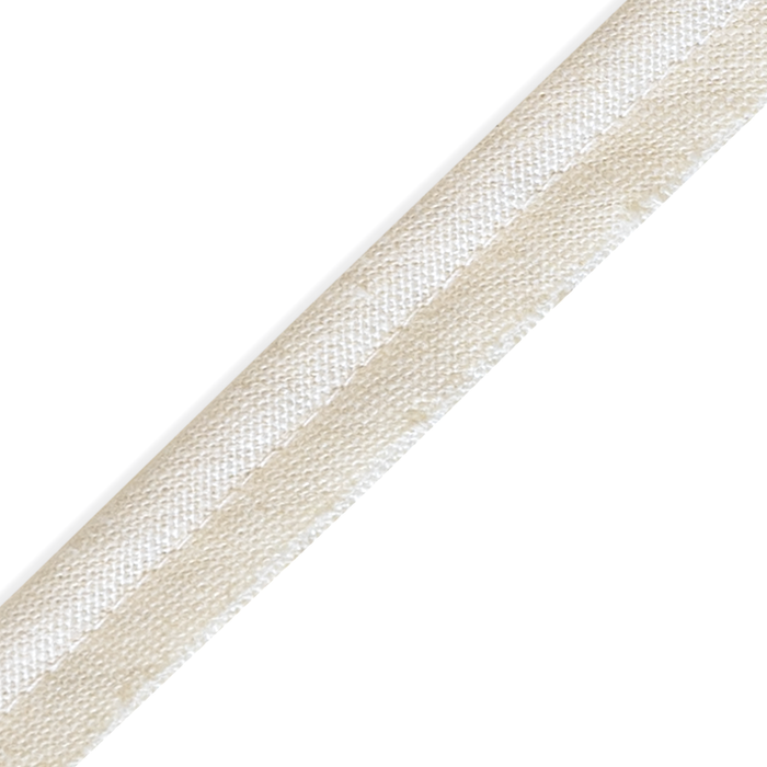 Sand trim piping in a natural woven fabric, offering a customizable, made-to-order designer accent option.