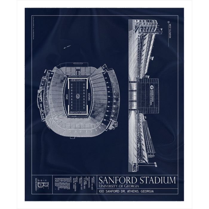 Sanford Stadium Fleece Sherpa Blanket