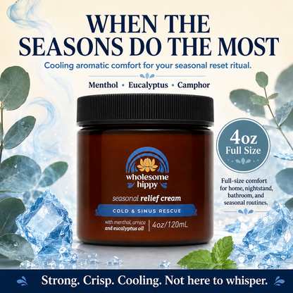 Seasonal Relief Cream | Menthol + Eucalyptus Cooling Cream | 4oz