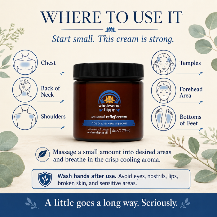 Seasonal Relief Cream | Menthol + Eucalyptus Cooling Cream | 4oz