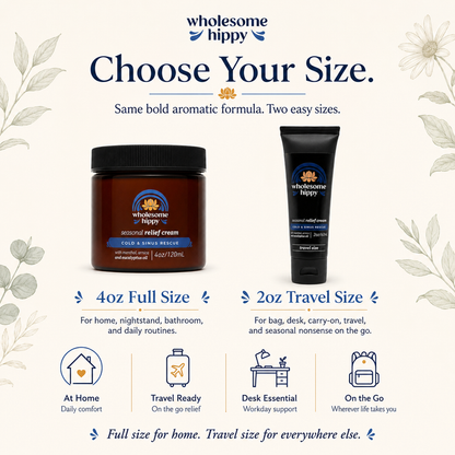 Seasonal Relief Cream | Menthol + Eucalyptus Cooling Cream | 4oz