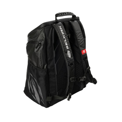 Selkirk Sport Core Line Tour Bag Pickleball Backpack in black and white.