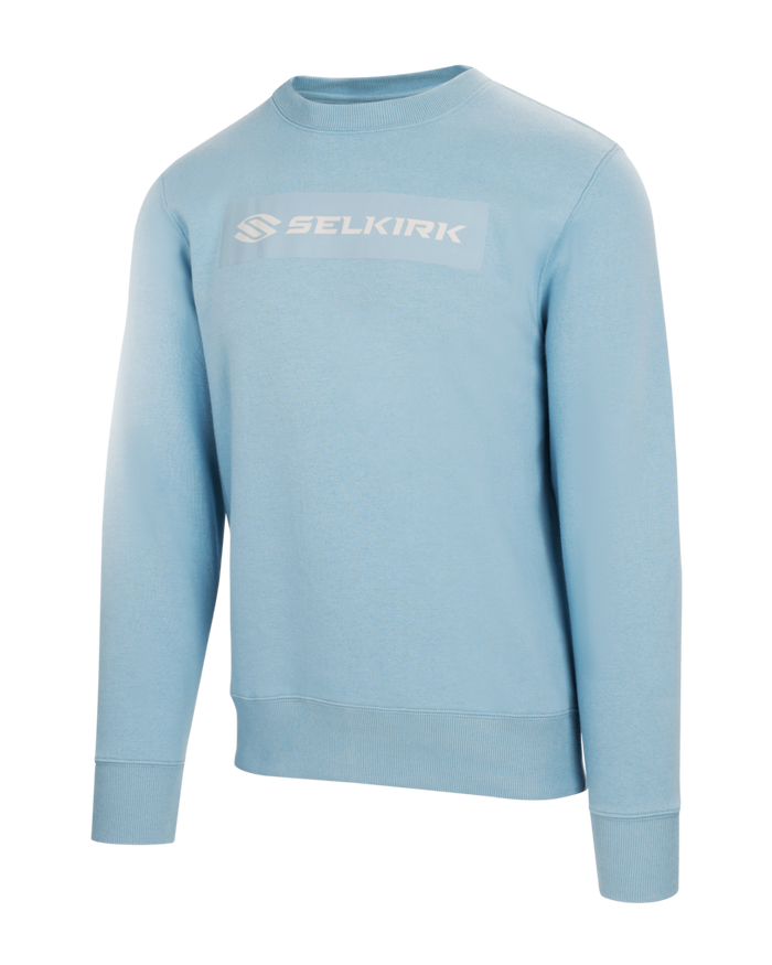Light blue Selkirk Sport Sideline Soft Cotton Crew Neck Sweatshirt with ribbed crew neck and soft cotton fabric