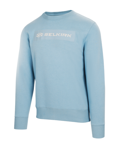 Light blue Selkirk Sport Sideline Soft Cotton Crew Neck Sweatshirt with ribbed crew neck and soft cotton fabric