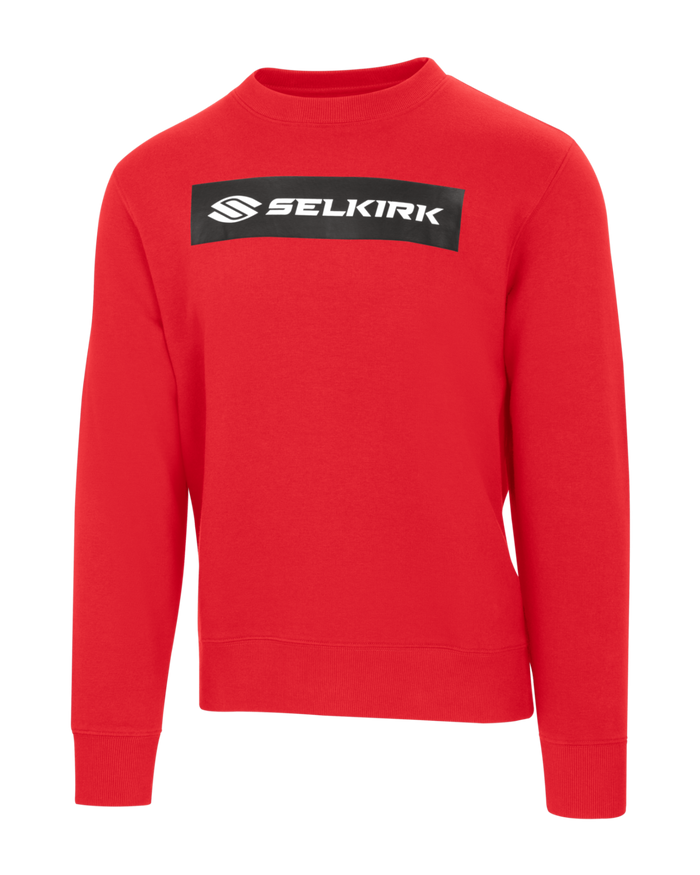 Red Selkirk Sport Sideline Soft Cotton Crew Neck Sweatshirt with logo