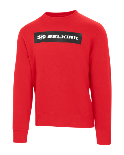 Red Selkirk Sport Sideline Soft Cotton Crew Neck Sweatshirt with logo