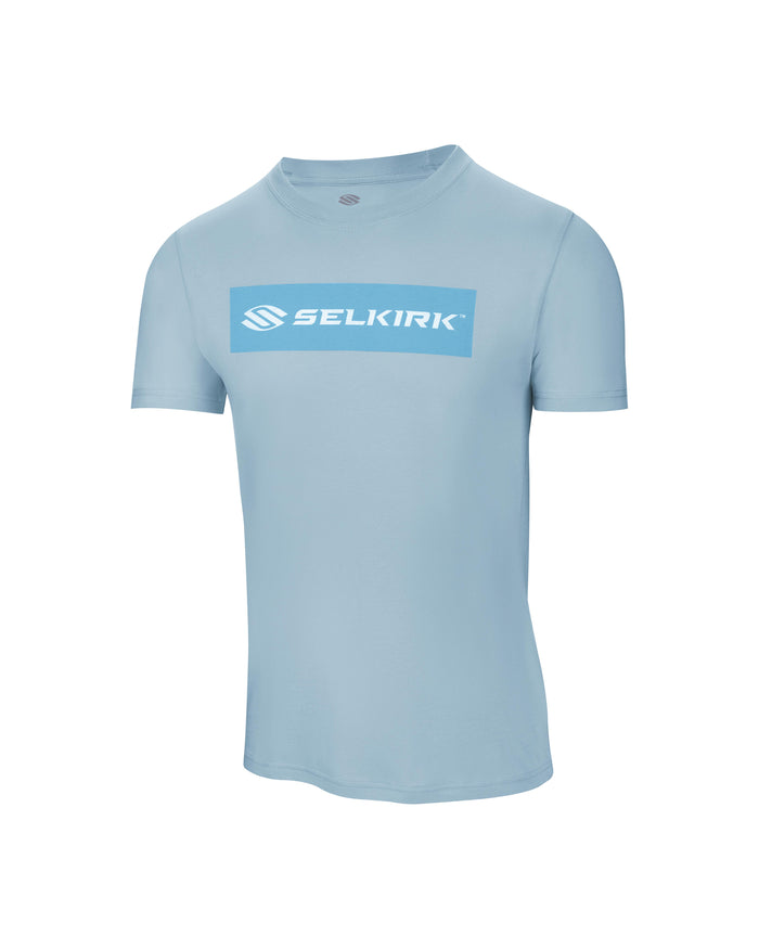 Light blue Selkirk Sport Sideline Soft Cotton Short Sleeve Tee with logo