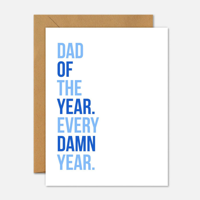 SF0630C Dad Of The Year Every Damn Year - Father's Day Greeting Card - Footnotes Paper