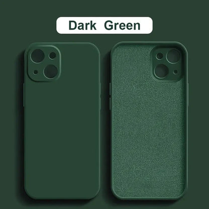 dark green iphone case with a white sticker on the back
