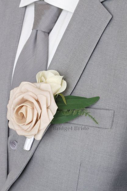 Silk Wedding Bouquet in Beige and Cream - $39.50 | Ridge Collection
