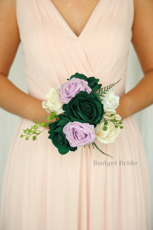 Silk Wedding Bouquet in Frosted Lilac and Green - $39.50 | Hilton Collection