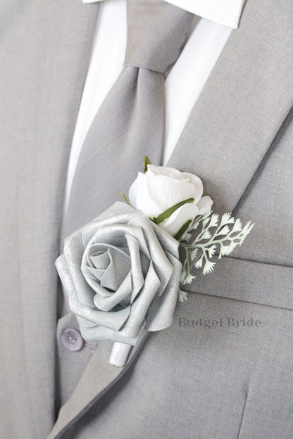 Silk Wedding Bouquet in Peacock Blue  - $39.50 | Middleton Collection